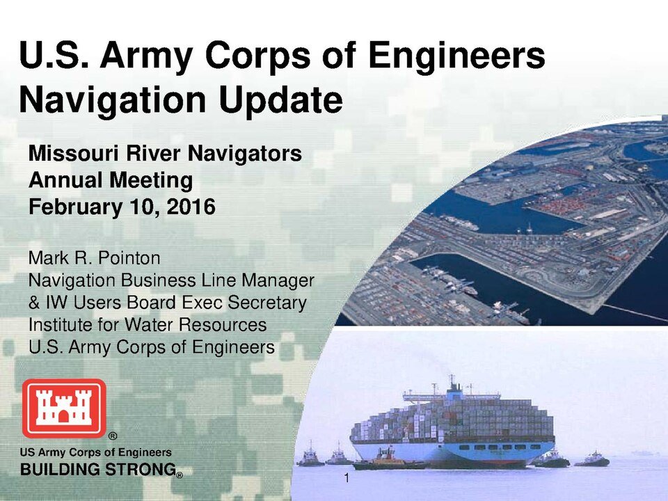U.S. Army Corps river and harbor navigation system
